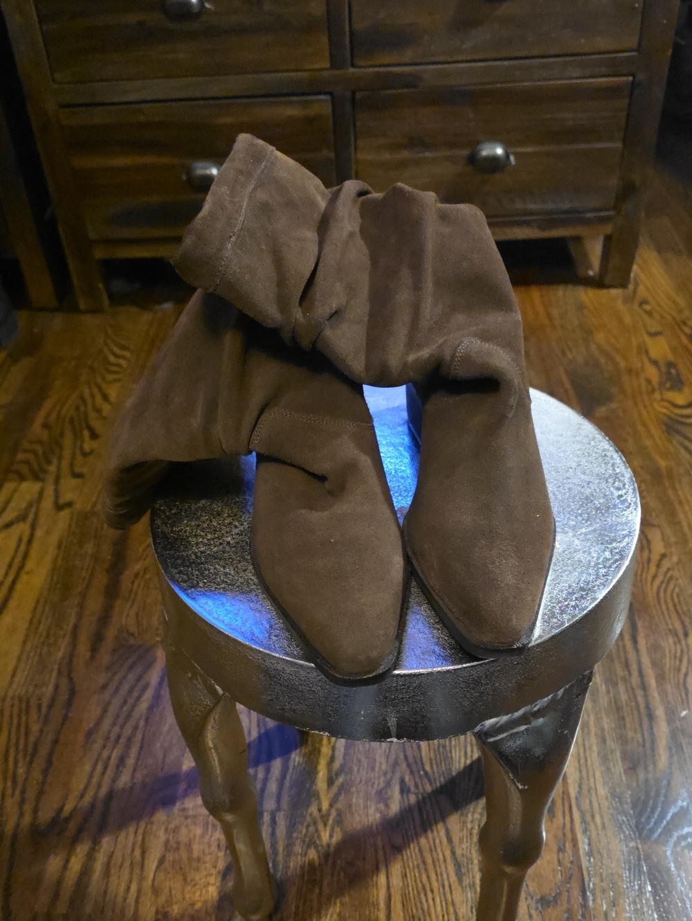 Mango Dark Brown Suede Ankle Slouch Boots